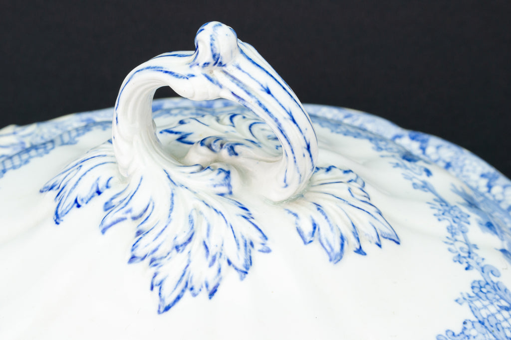 Blue & White Serving Bowl and Lid, Dutch 19th Century