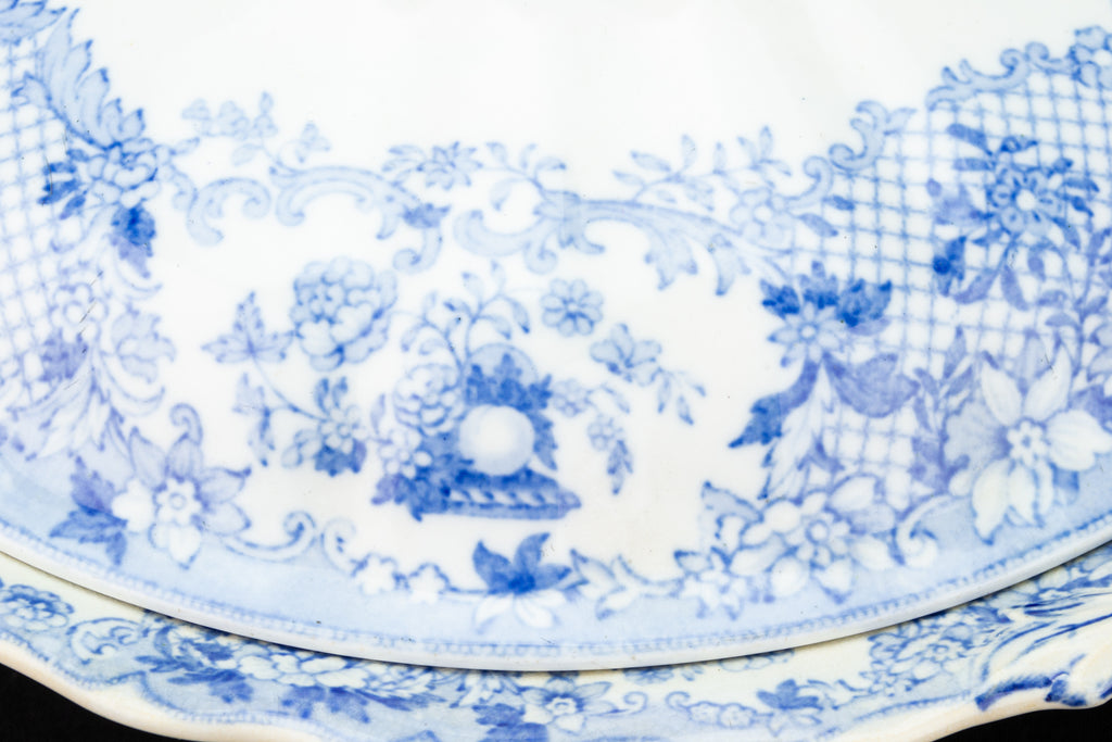 Blue & White Serving Bowl and Lid, Dutch 19th Century