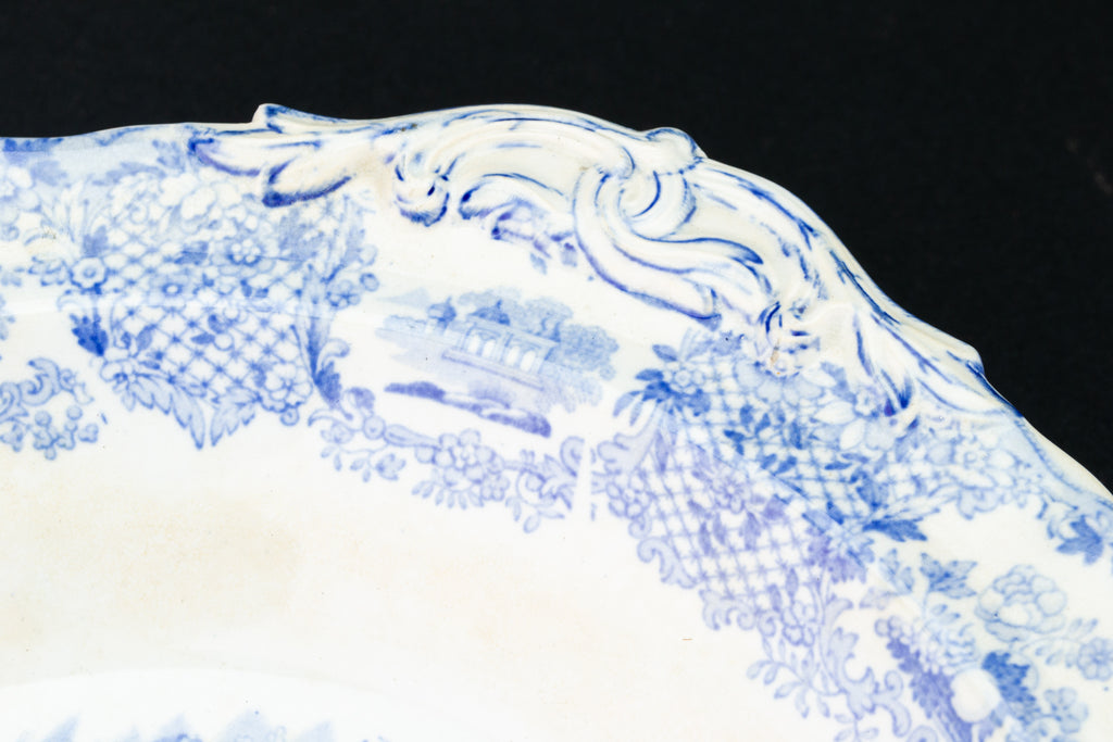 Blue & White Serving Bowl and Lid, Dutch 19th Century