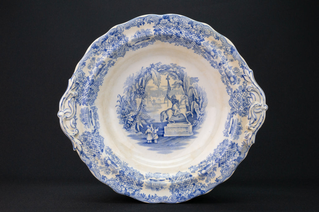 Blue & White Serving Bowl and Lid, Dutch 19th Century