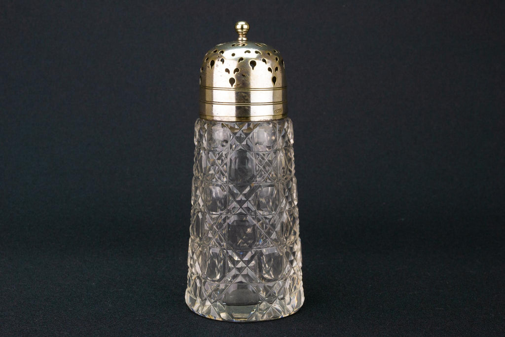 Cut Glass Sugar Caster, English 1930s