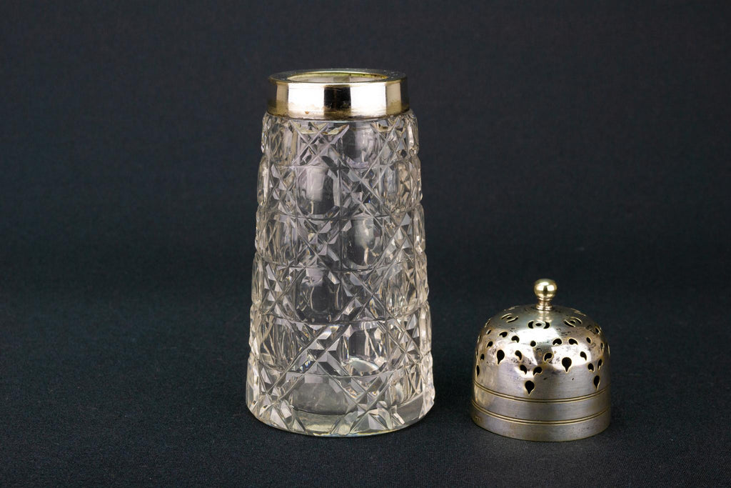 Cut Glass Sugar Caster, English 1930s