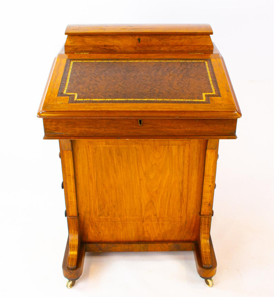 Walnut Davenport with Drawers, English 19th Century