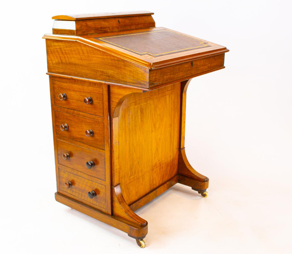 Walnut Davenport with Drawers, English 19th Century