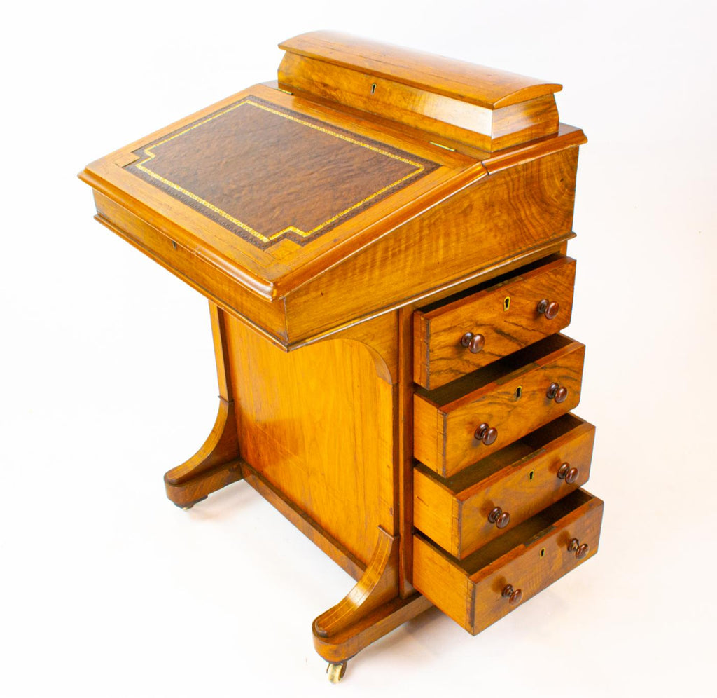 Walnut Davenport with Drawers, English 19th Century