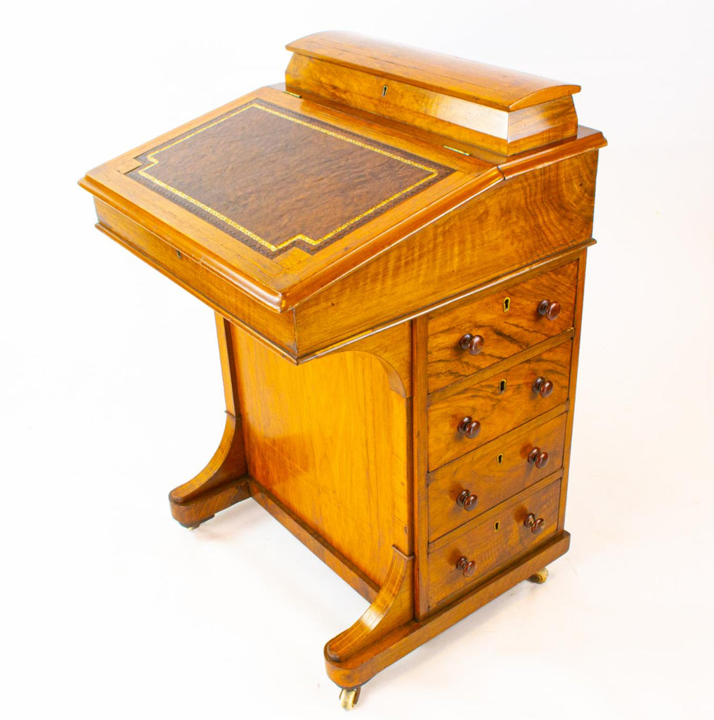 Walnut Davenport with Drawers, English 19th Century