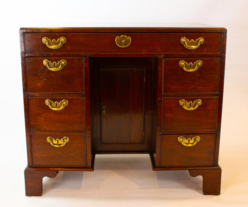 Solid Mahogany Desk with Drawers, English 18th Century