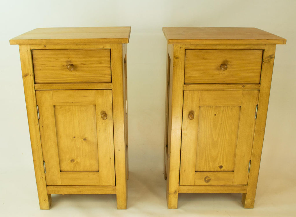 Two Bedside Pine Cabinets, English circa 1900
