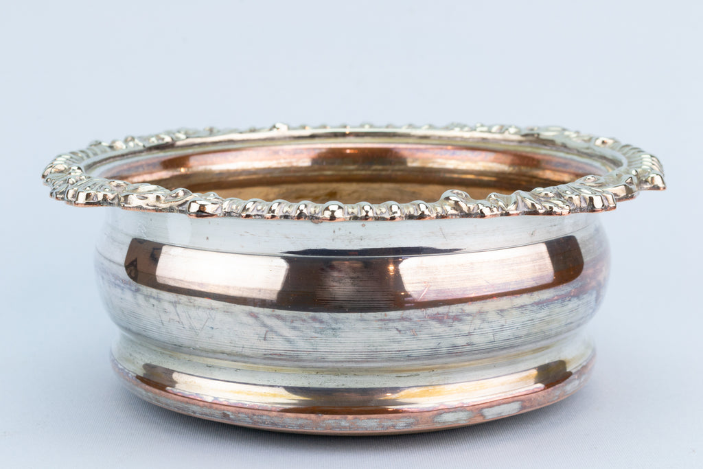 Silver Plated Wine Coaster, English 1870s