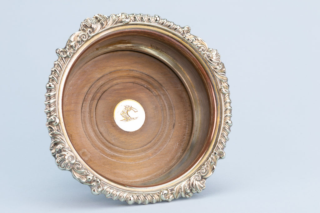 Silver Plated Wine Coaster, English 1870s