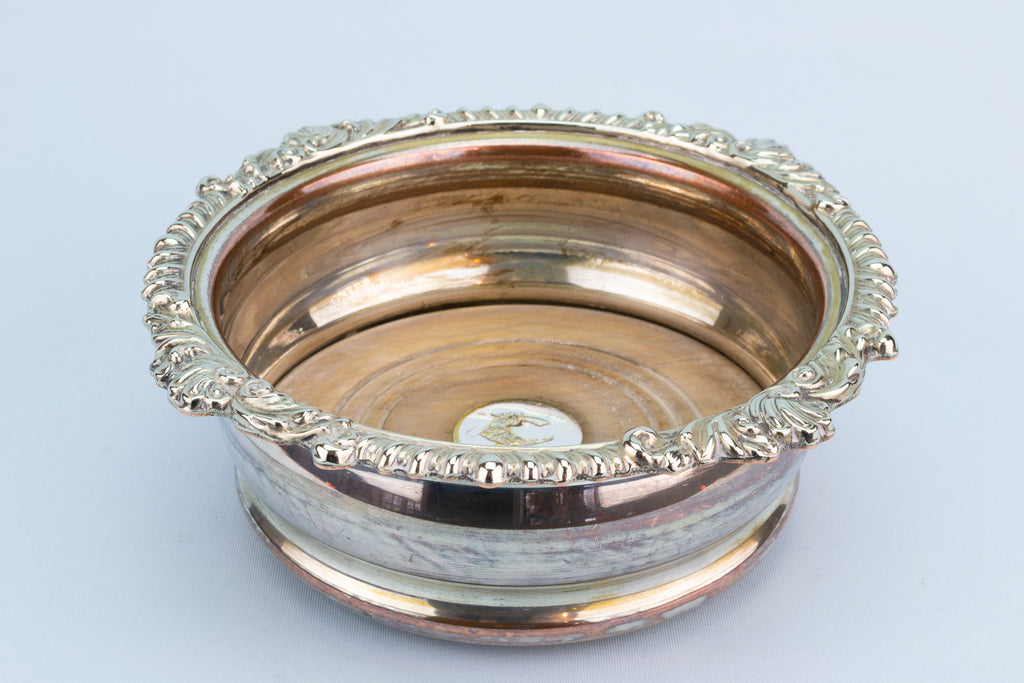 Silver Plated Wine Coaster, English 1870s