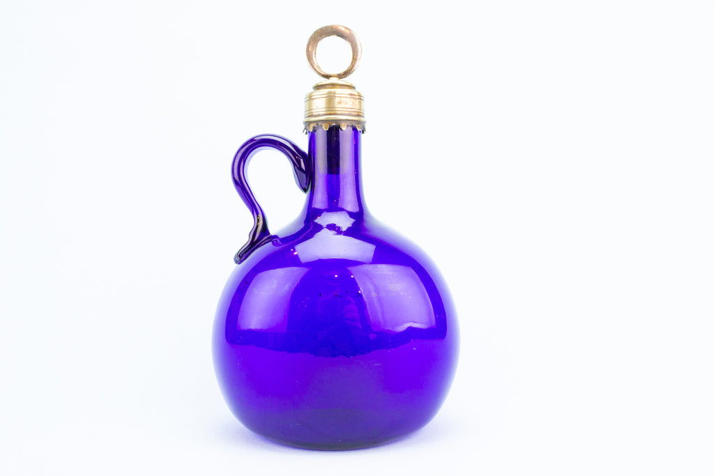 Gin Decanter in Blue Glass, English circa 1800