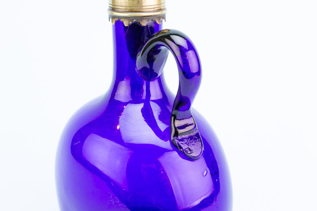 Gin Decanter in Blue Glass, English circa 1800
