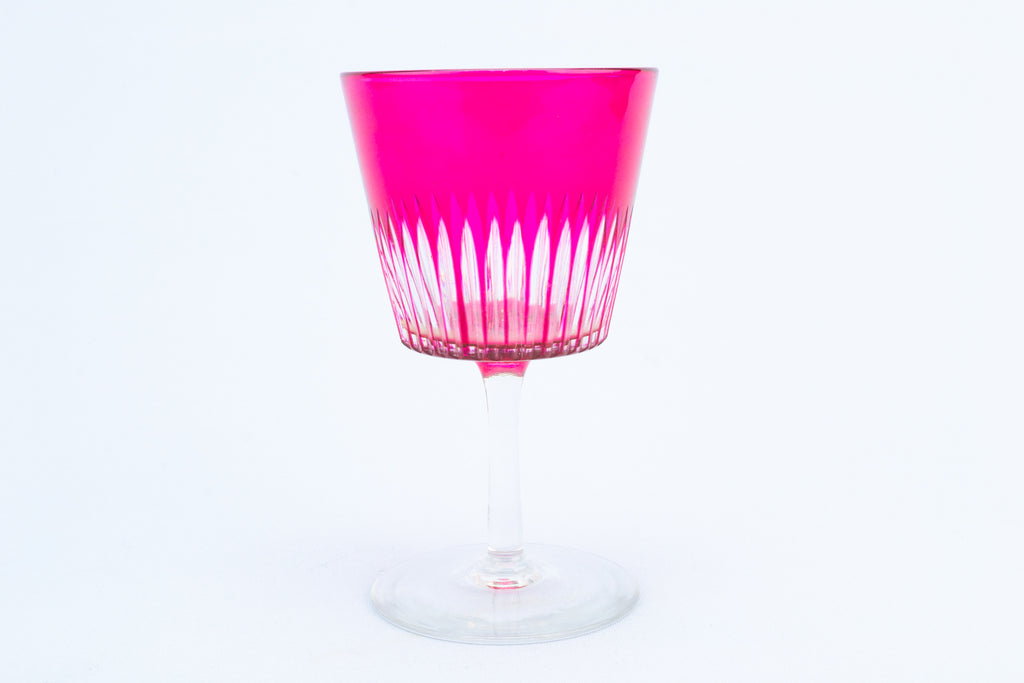 Cranberry Red Wine Glass, English 19th Century