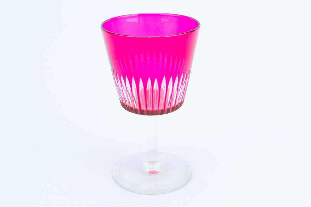 Cranberry Red Wine Glass, English 19th Century