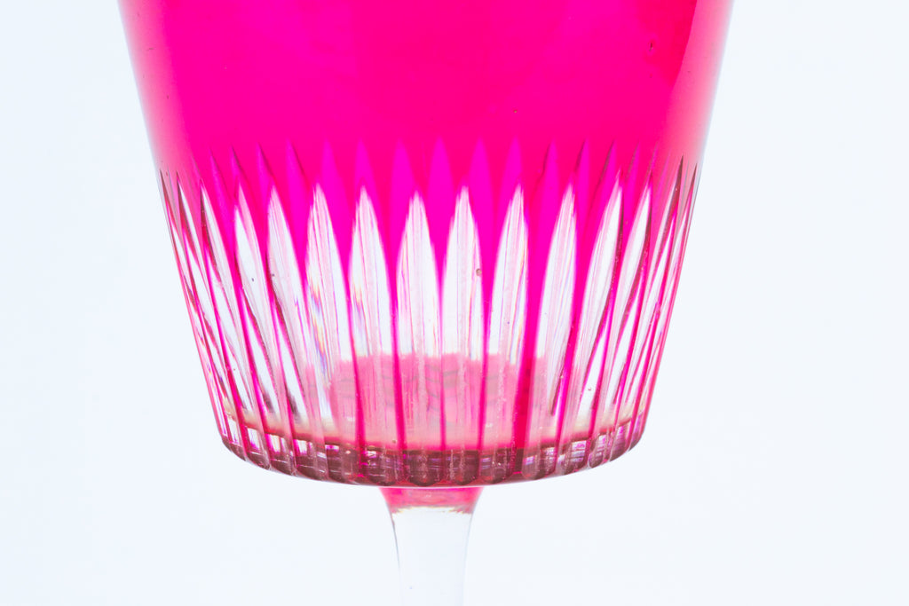 Cranberry Red Wine Glass, English 19th Century