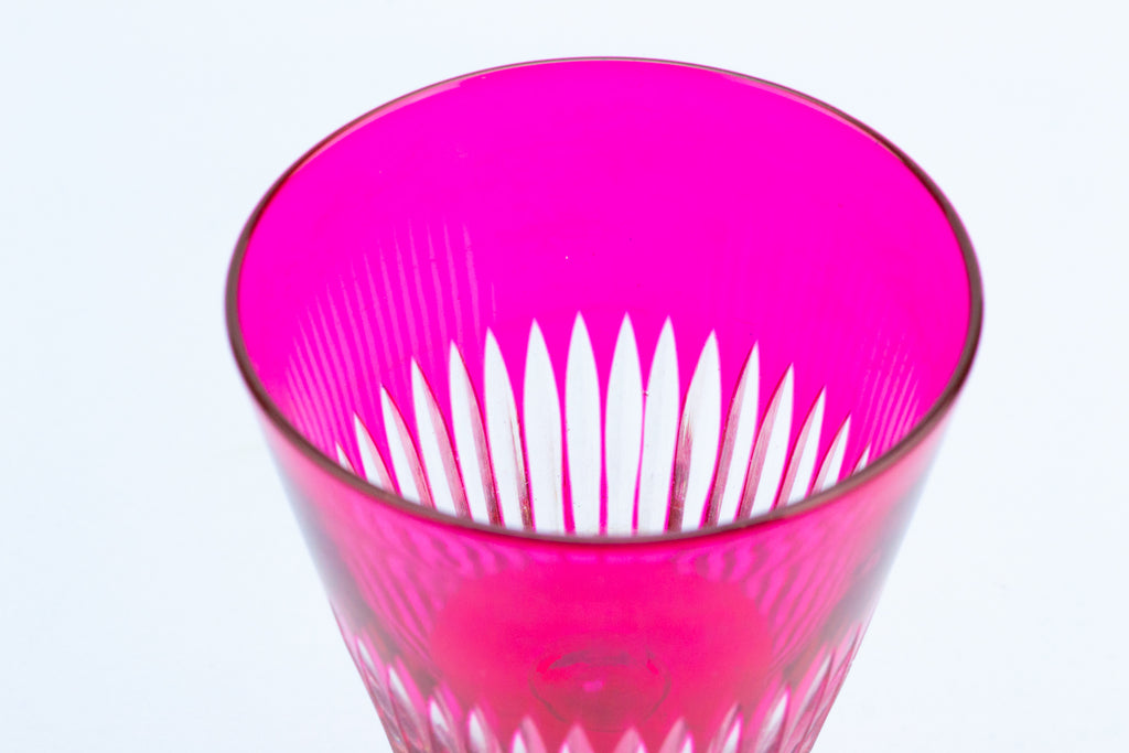 Cranberry Red Wine Glass, English 19th Century