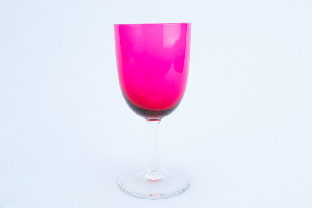 Cranberry Red Port Glasses, English 19th Century