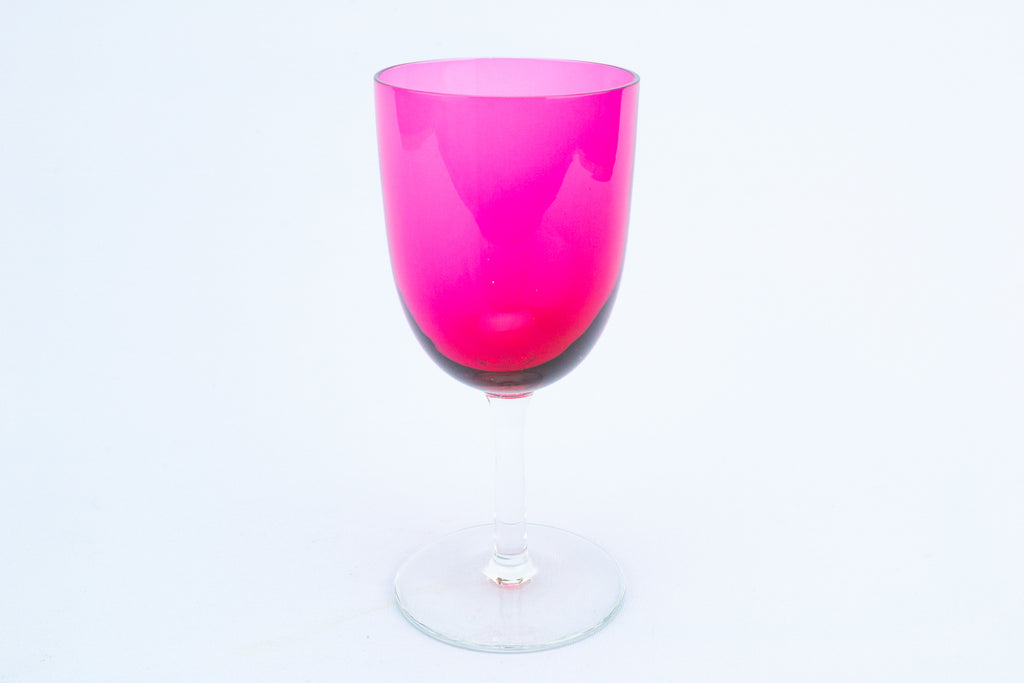 Cranberry Red Port Glasses, English 19th Century