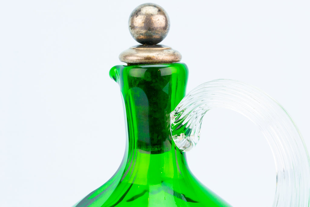 Green Glass Wine Decanter, English 19th Century