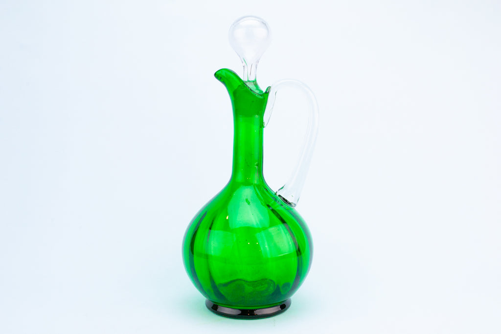 Green Glass Wine Carafe, English 19th Century