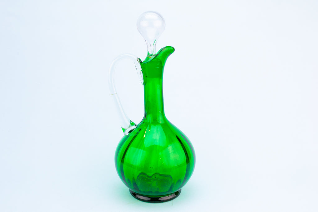 Green Glass Wine Carafe, English 19th Century