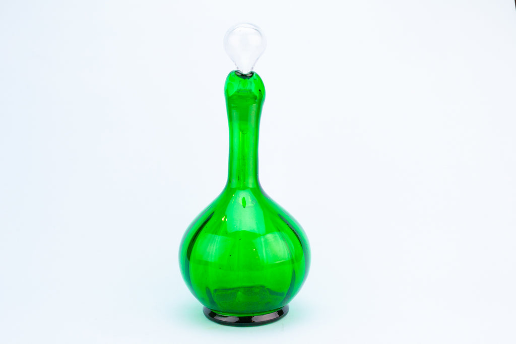 Green Glass Wine Carafe, English 19th Century