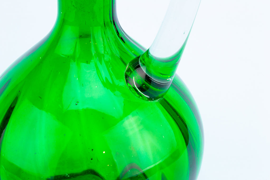 Green Glass Wine Carafe, English 19th Century