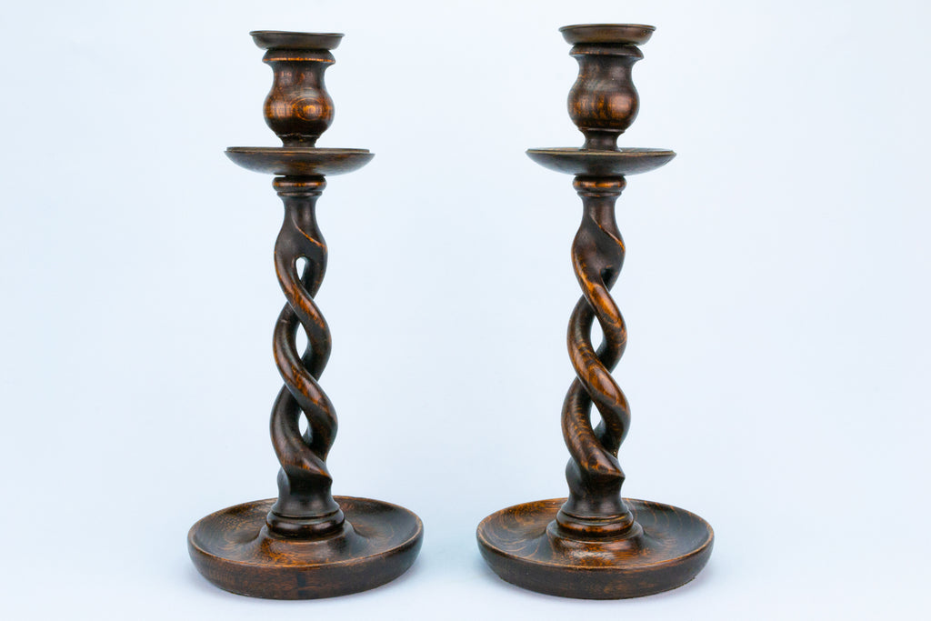 Barley Twist Candlesticks, English circa 1900