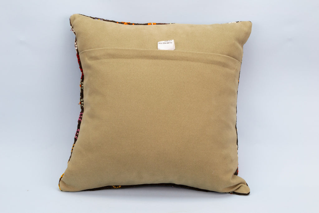 Brown Vintage Kilim Rug Cushion