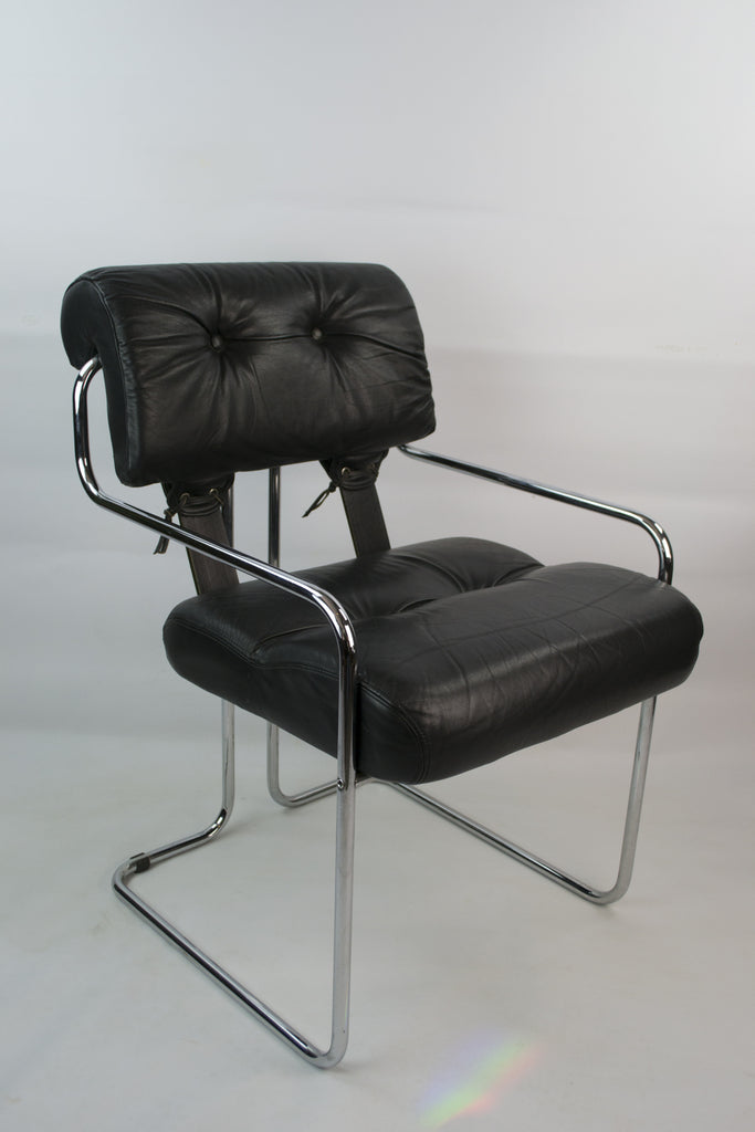 Modernist black armchair, 1970s by Lavish Shoestring