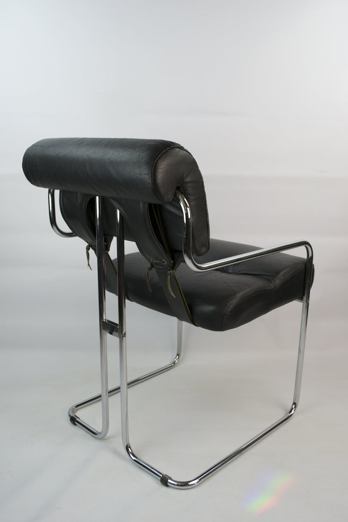 Modernist black armchair, 1970s by Lavish Shoestring
