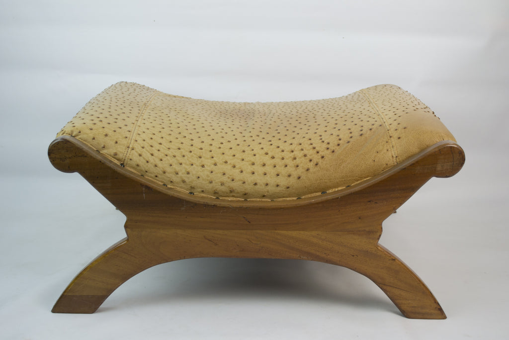 Ostrich leather stool by Lavish Shoestring