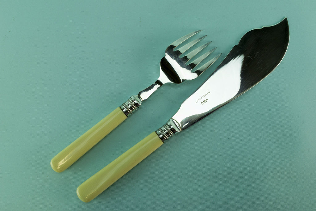 Large serving fork & knife, 1915 by Lavish Shoestring