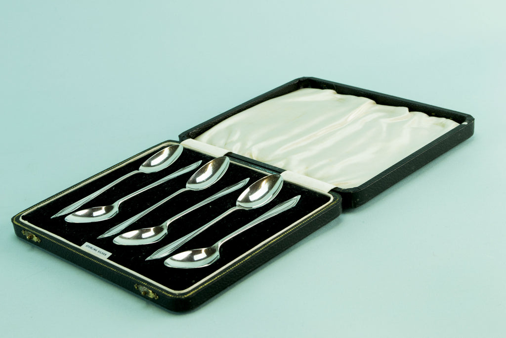 6 sterling silver coffee spoons, 1939 by Lavish Shoestring