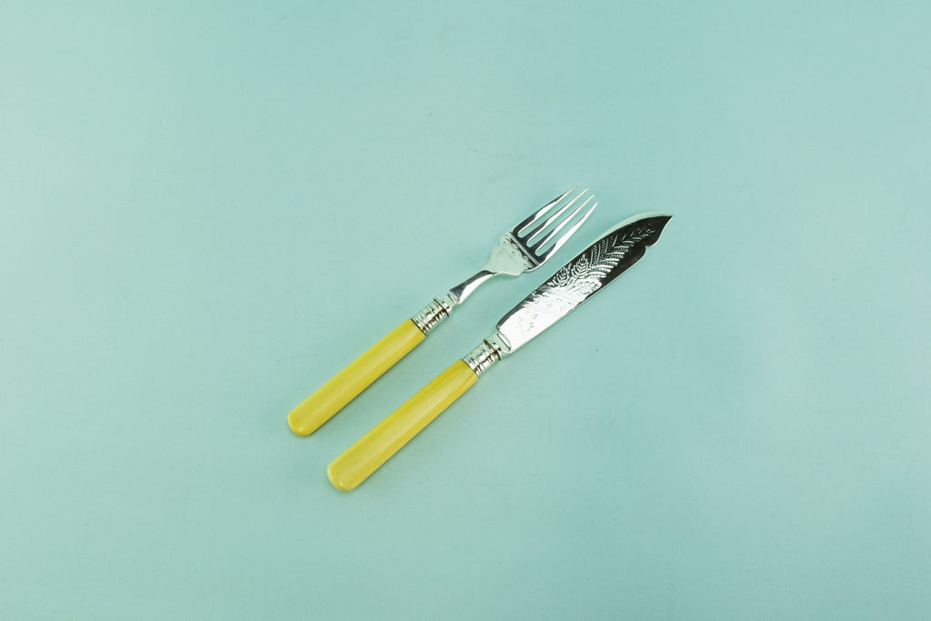 Dinner forks & knives set for 6, early 1900s