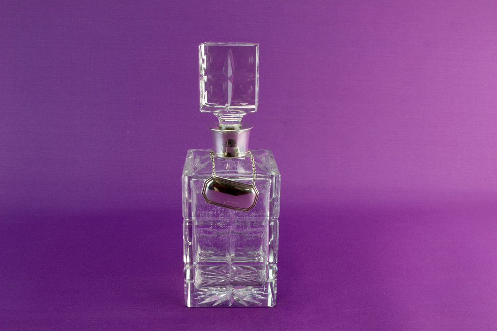 Mappin & Webb silver whisky decanter, 1975