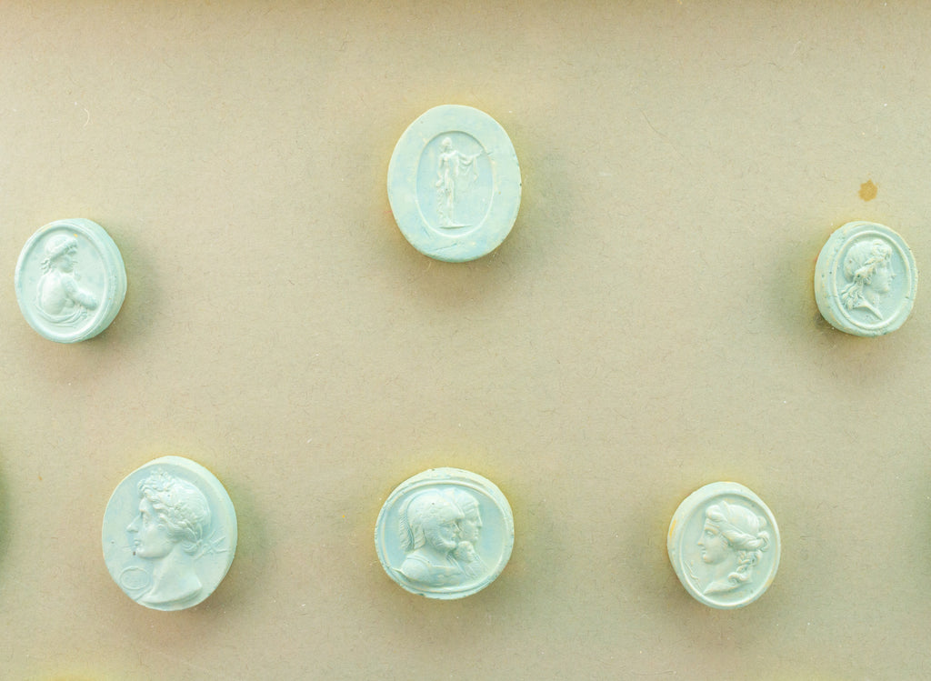 Grand Tour Plaster Cameos Framed, Italian 19th Century