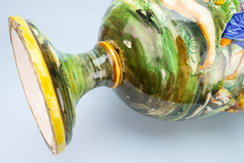 Pair of Italian Maiolica Vases by Minghetti