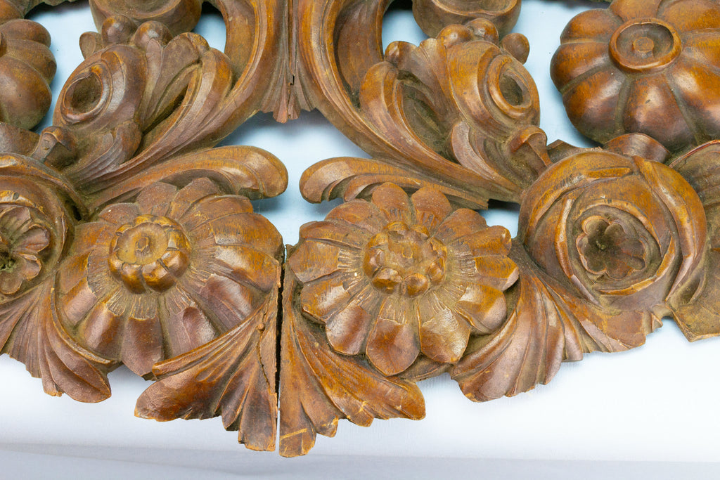 Large Carved Wood Cornucopia Panel