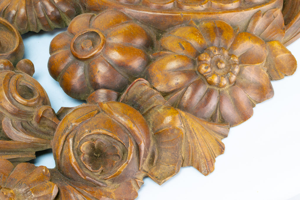 Large Carved Wood Cornucopia Panel