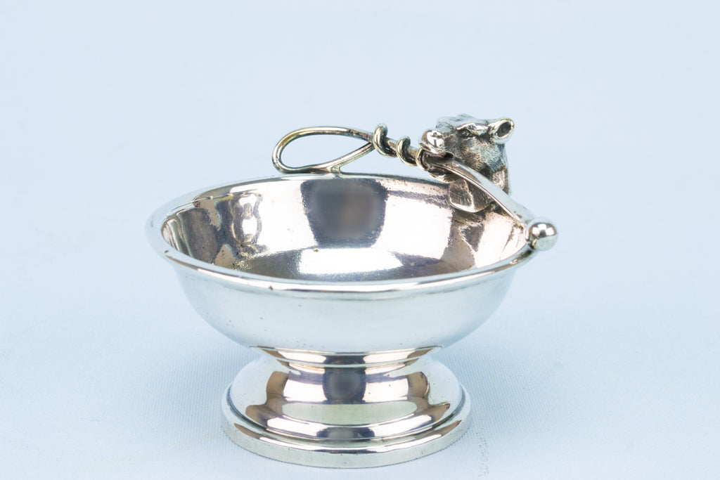 Art Deco Cufflinks Bowl Dog Holding a Whip