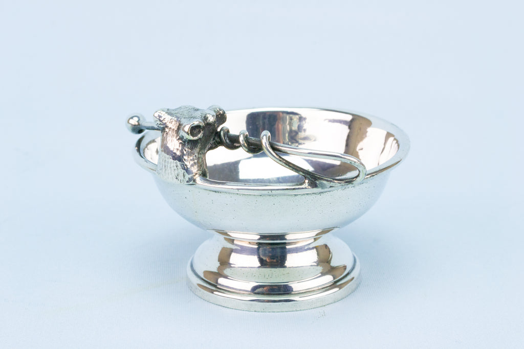 Art Deco Cufflinks Bowl Dog Holding a Whip