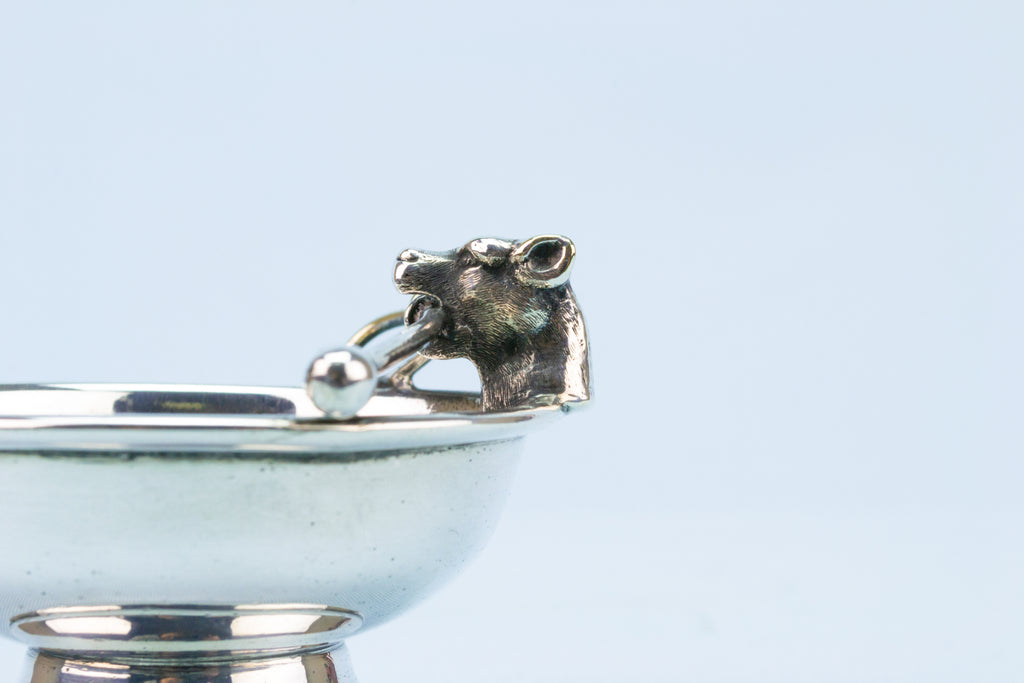 Art Deco Cufflinks Bowl Dog Holding a Whip