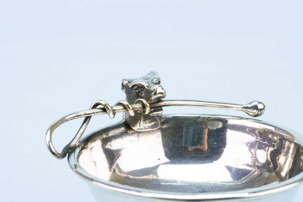 Art Deco Cufflinks Bowl Dog Holding a Whip