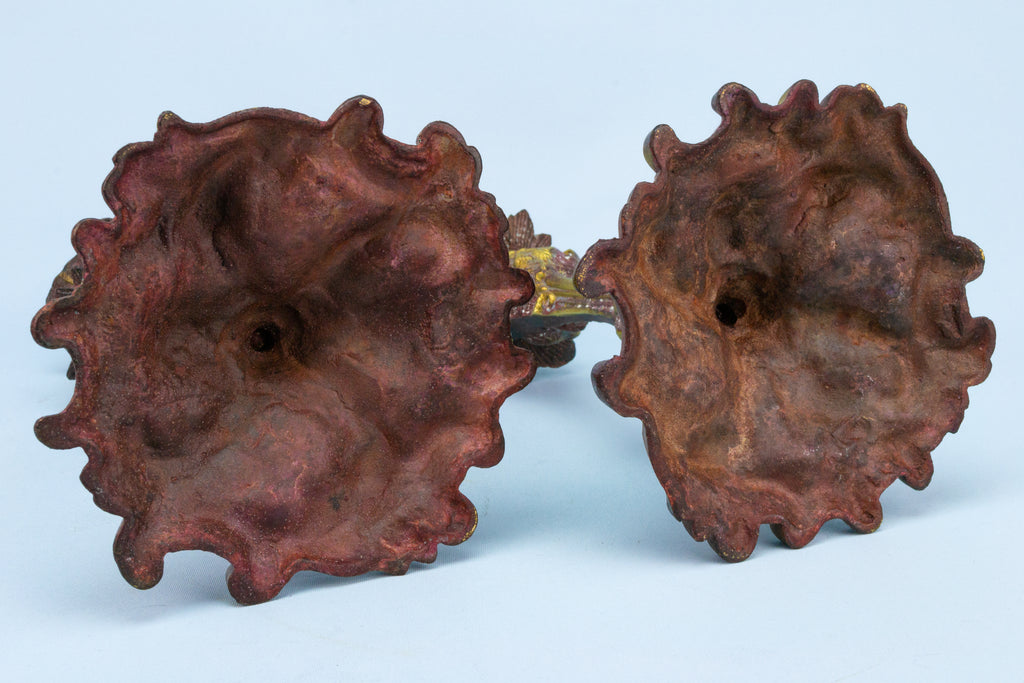 Cast Brass Candlesticks with Grapes Decor