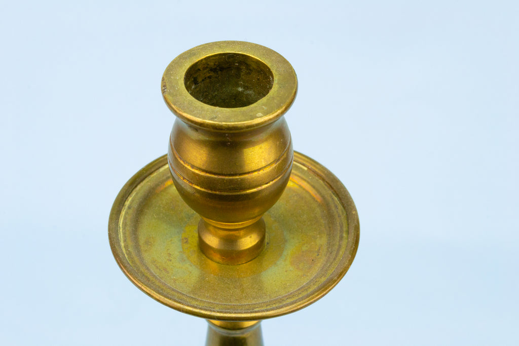 Art Nouveau Brass Candlesticks English Early 1900s
