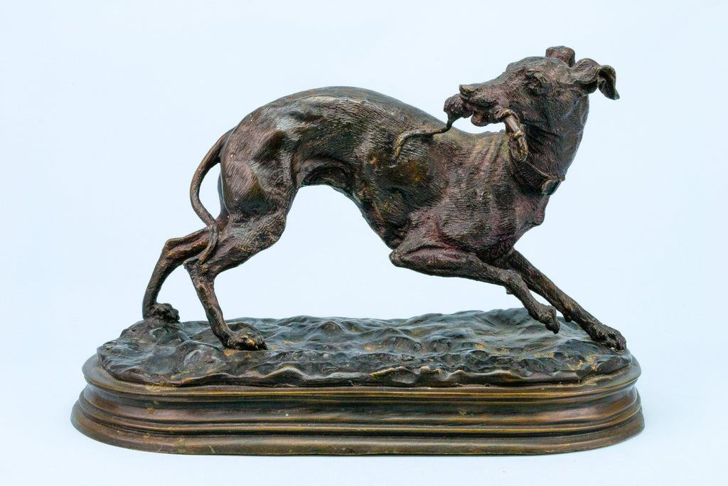 Whippet Dog Bronze Sculpture