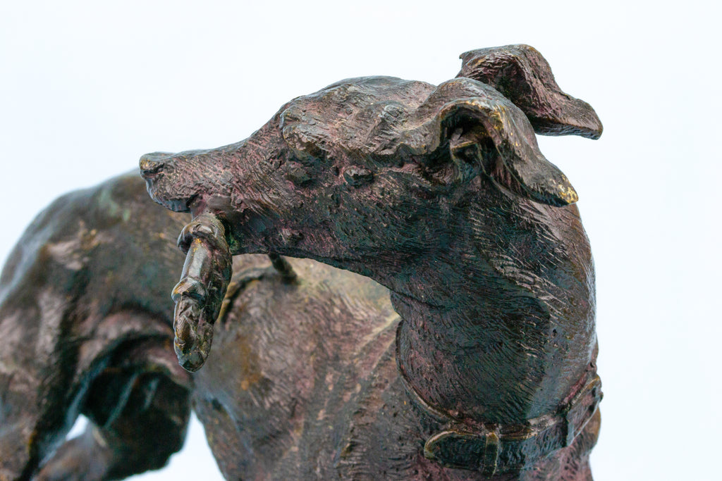 Whippet Dog Bronze Sculpture