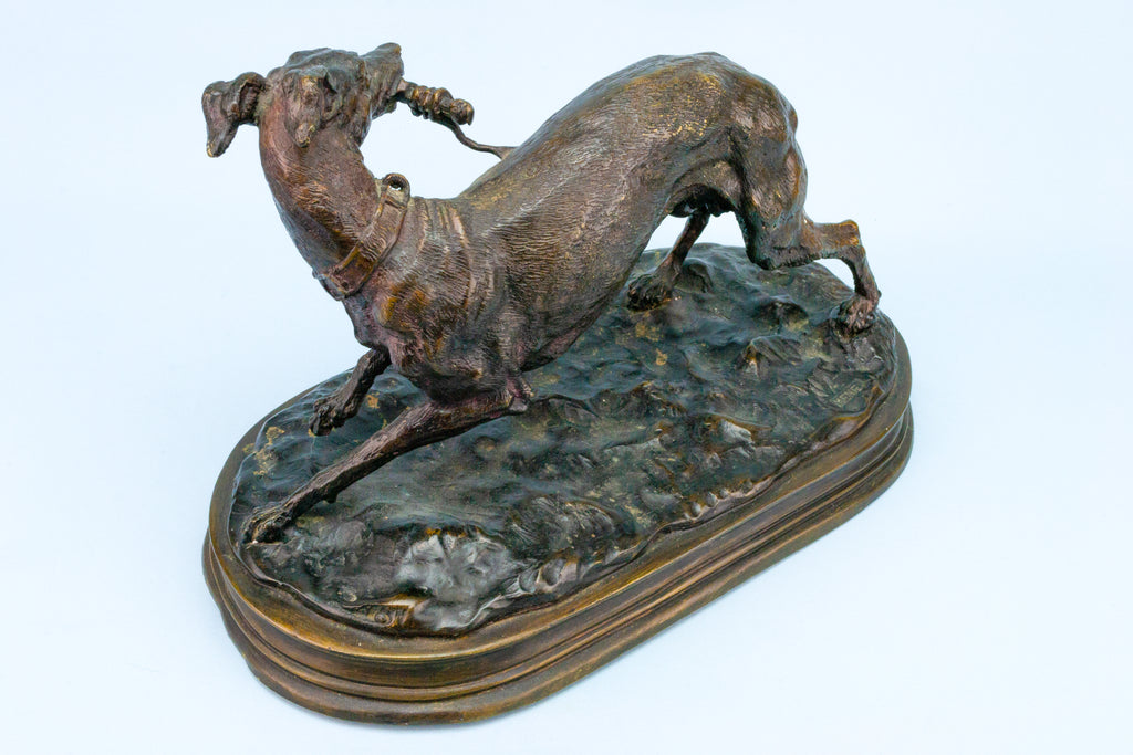 Whippet Dog Bronze Sculpture